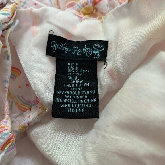 5/$25 Cynthia Rowley rainbow strappy lined twirl flutter dress - Picture 6 of 6